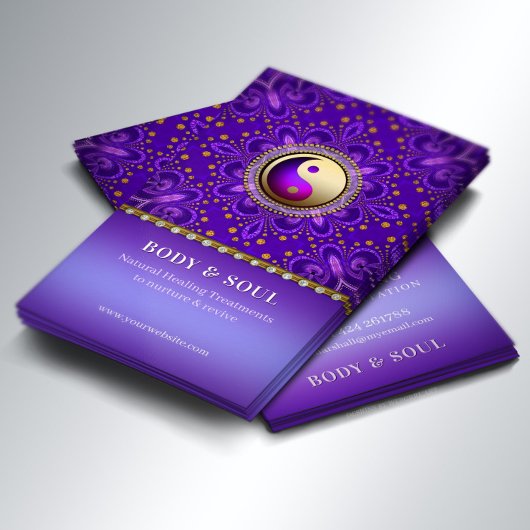 Indigo Purple Gold Angelic Energy Healing Holistic Visitekaartje