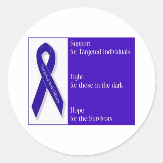 Indigo Ribbon Ronde Sticker (Voorkant)