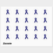 Indigo Ribbon Ronde Sticker (Vel)