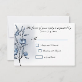 Indigo Romance Huwelijksreactiekaarten RSVP Kaartje