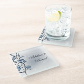 Indigo Romance Trouwglas Onderzetters (Schuin)