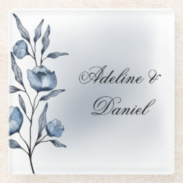 Indigo Romance Trouwglas Onderzetters