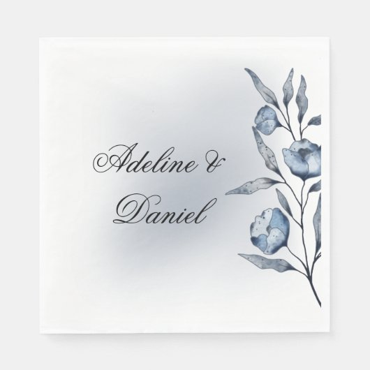 Indigo Romance Trouwreceptie Servetten (Voorkant)