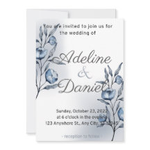 Indigo Romance Wedding Invitations