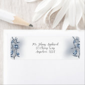 Indigo Romance Wedding Return Address Labels (Insitu)