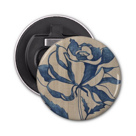 Indigo Roos Button Flesopener (Voorkant)