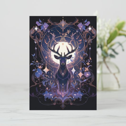 Indigo Roos Gouden Kerst Kaarten - Printable (Staand voorkant)