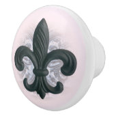 indigo/roos "IJzeren fleur de lis"-kast PULL Keramische Knop (Rechts)