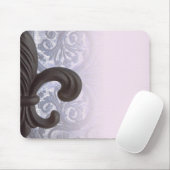 indigo/roos "iron fleur de lis" mousepad muismat (Met muis)