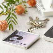 indigo/roos "iron fleur de lis" Premium Keyring Sleutelhanger (Zijkant)