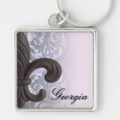 indigo/roos "iron fleur de lis" Premium Keyring Sleutelhanger (Voorkant)