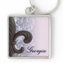 indigo/roos "iron fleur de lis" Premium Keyring