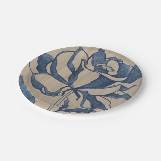 Indigo Roos Papieren Bordje (Gekanteld)