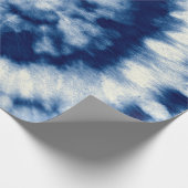 Indigo Round. Bohemian Tie Dye. Blue Roll Psychede Cadeaupapier (Hoek)