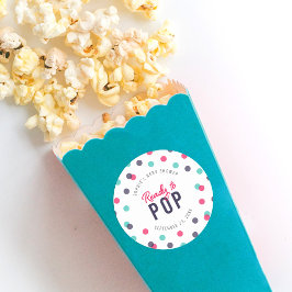 Indigo Roze Blauwgroen Confetti Klaar aan Pop Baby Ronde Sticker