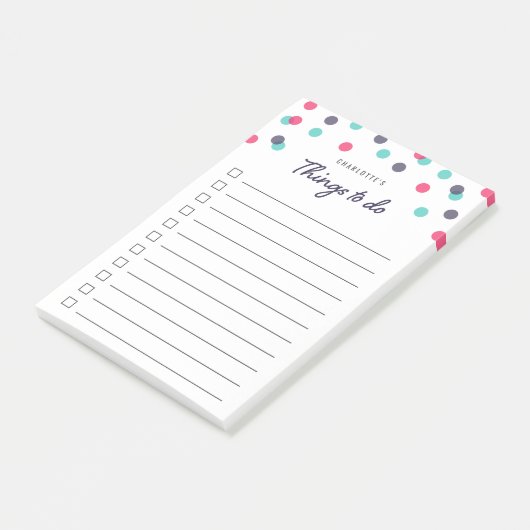 Indigo Roze Blauwgroen Confetti Wat te doen lijst Post-it® Notes (Schuin)
