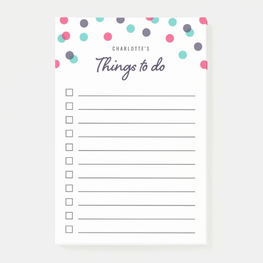 Indigo Roze Blauwgroen Confetti Wat te doen lijst Post-it® Notes (Voorkant)