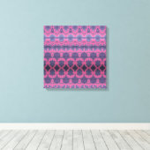 Indigo Roze II opgerekt canvasprint Canvas Afdruk (Insitu (Houten vloer))