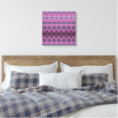 Indigo Roze II opgerekt canvasprint Canvas Afdruk (Insitu (Slaapkamer))