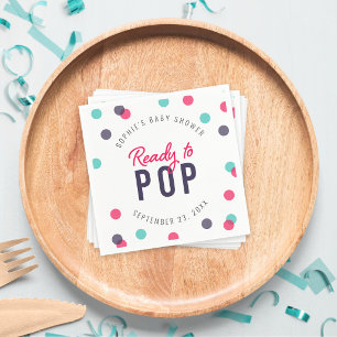 Indigo Roze Teal Confetti Ready to Pop Baby Borrel Servet