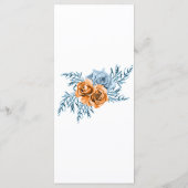 Indigo Rust Boho Floral Waterverf Wedding Menu (Achterkant)