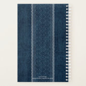 Indigo Sashiko Pattern Japanse Embroidery Name Planner (Achterkant)