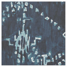 Indigo Satellite Ikat Tribal Waterverf