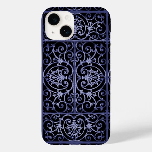 Indigo-scrollwerkpatroon Case-Mate iPhone Case (Achterkant)