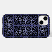 Indigo-scrollwerkpatroon Case-Mate iPhone Case (Achterkant (horizontaal))