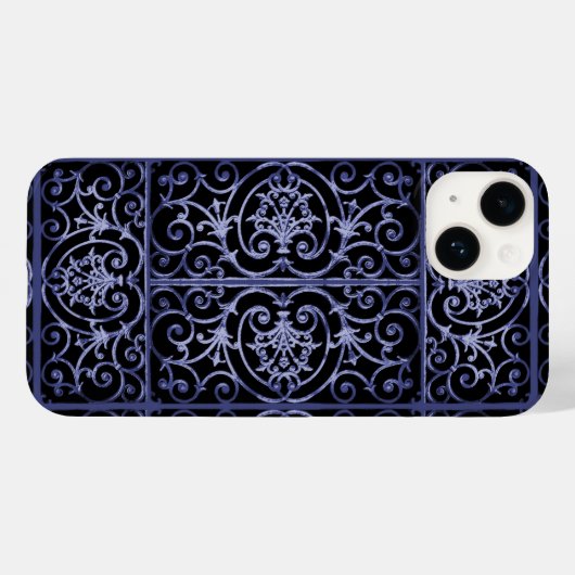 Indigo-scrollwerkpatroon Case-Mate iPhone Case (Achterkant (horizontaal))