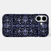 Indigo-scrollwerkpatroon Case-Mate iPhone Case (Achterkant (horizontaal))