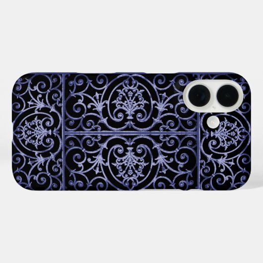 Indigo-scrollwerkpatroon Case-Mate iPhone Case (Achterkant (horizontaal))