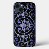 Indigo scrollwork patroon Hoesje-Mate iPhone case (Achterkant)