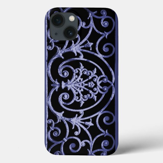 Indigo scrollwork patroon Hoesje-Mate iPhone case (Achterkant)