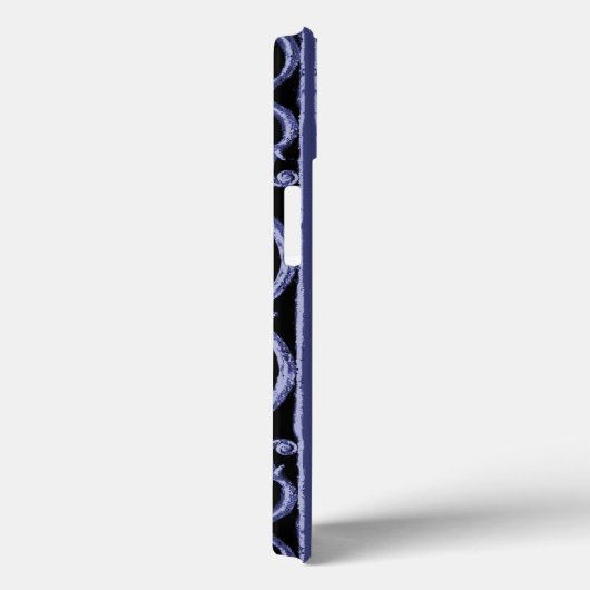 Indigo scrollwork patroon Hoesje-Mate iPhone case (Achterkant / Rechts)