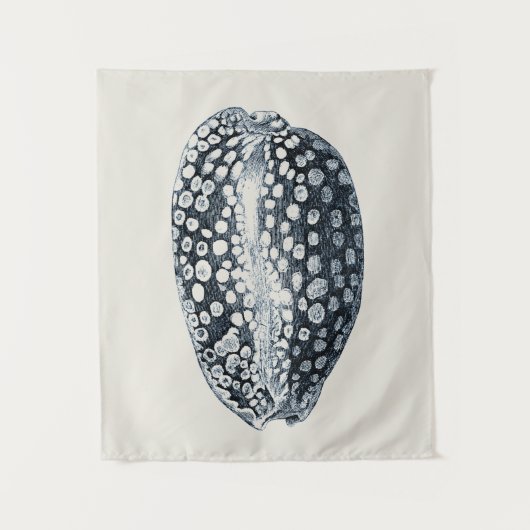 Indigo Seashell Wandkleed (Voorkant)