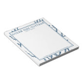 Indigo Seaweed, elegante Nautical Beach House Styl Notitieblok (Schuin)