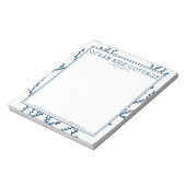 Indigo Seaweed, elegante Nautical Beach House Styl Notitieblok (Linkerzijde)