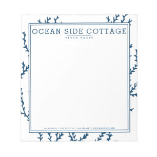 Indigo Seaweed, elegante Nautical Beach House Styl Notitieblok