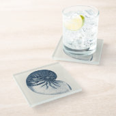 Indigo Shark Eye Seashell Glazen Onderzetter (Schuin)