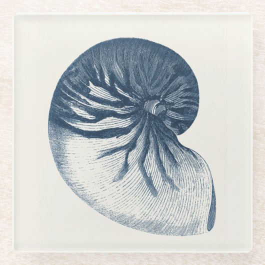 Indigo Shark Eye Seashell Glazen Onderzetter (Voorkant)