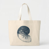 Indigo Shark Eye Seashell Grote Tote Bag (Voorkant)