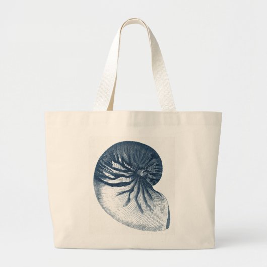 Indigo Shark Eye Seashell Grote Tote Bag (Voorkant)