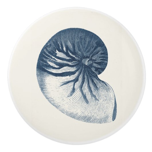 Indigo Shark Eye Seashell Keramische Knop (Voorkant)