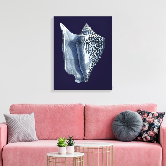 Indigo Shells I Canvas Afdruk (Insitu (Woonkamer))