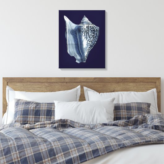 Indigo Shells I Canvas Afdruk (Insitu (Slaapkamer))