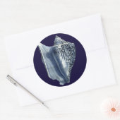 Indigo Shells I Ronde Sticker (Envelop)