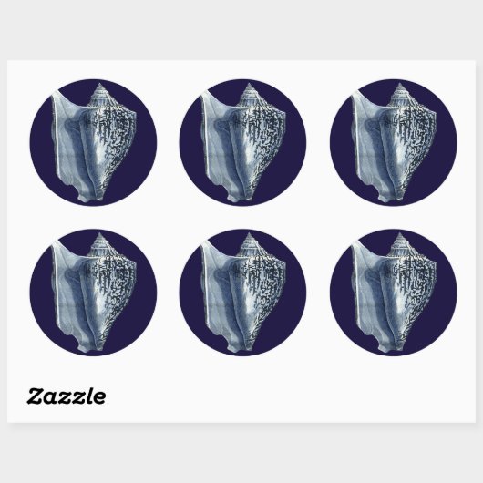 Indigo Shells I Ronde Sticker (Vel)