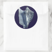 Indigo Shells I Ronde Sticker (Tas)
