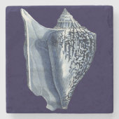 Indigo Shells I Stenen Onderzetter (Voorkant)